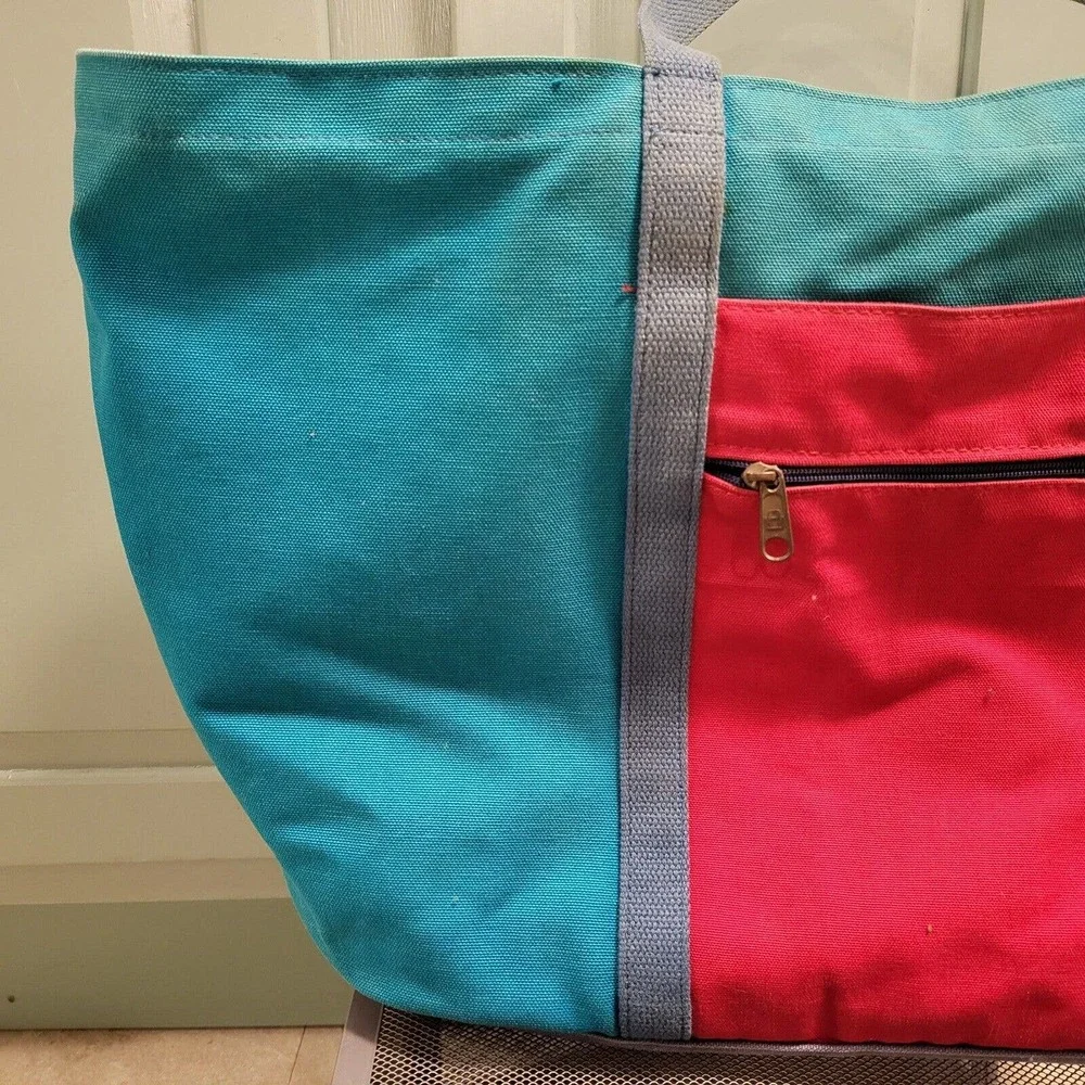 VTG‎ 70s 80s Pepsi-Cola Soda XL Canvas Boat & Tote Blue Red Zip Carry Bag RARE